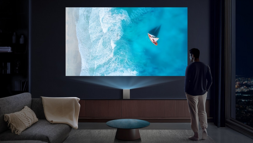 LG’s new 3-in-1 projector floor lamp turns any room into a home cinema